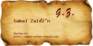 Gabel Zalán névjegykártya